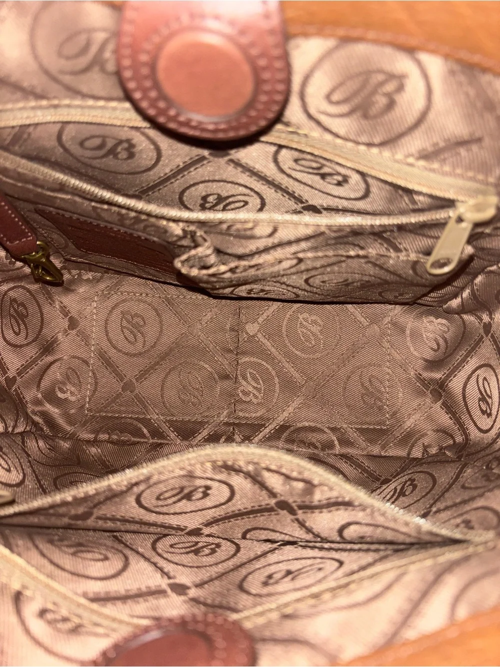 Brighton Ferrara Morella Brown Tooled Leather Tote Bag with Heart Charm